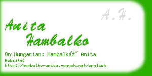 anita hambalko business card